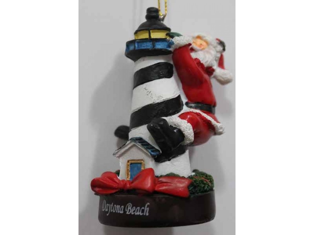 PEI Santa w Lighthouse Resin Ornament