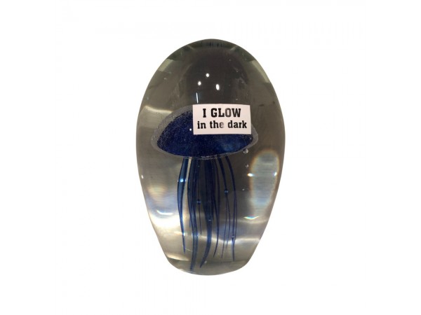 Lg. Jellyfish Glass  Blue 6