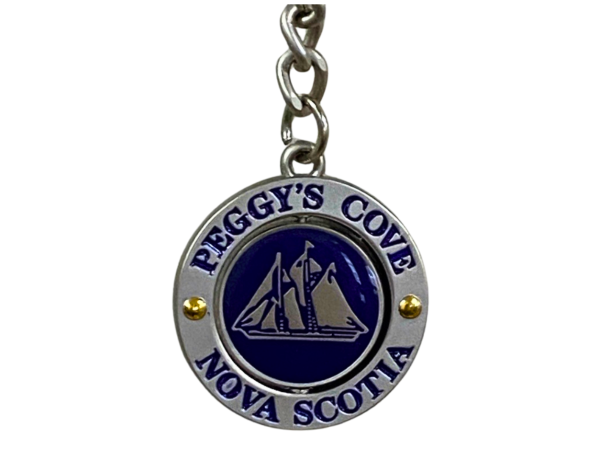 N.S./Peggy's Cove Pewter Lighthouse/Bluenose Spinner Keychain
