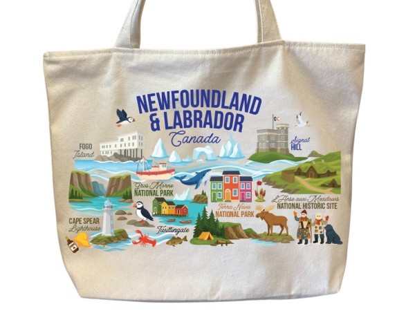 Newfoundland Icons Collage Tote Bag